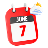 June Sunny Windy Heavy Rain 3D Icon Day 7 png