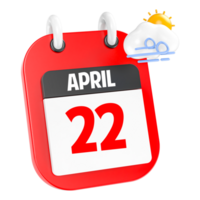 April Sunny Windy Heavy Rain 3D Icon Day 22 png