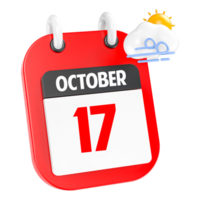 Oktober sonnig windig schwer Regen 3d Symbol Tag 17 png