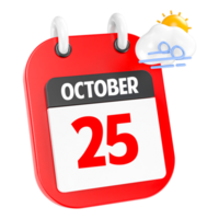 October Sunny Windy Heavy Rain 3D Icon Day 25 png