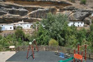 View of the city of Setenil De Las Bodegas photo