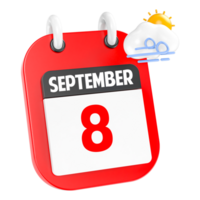 September Sunny Windy Heavy Rain 3D Icon Day 8 png