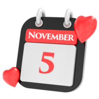 noviembre con corazón mes día 5 5 png