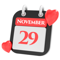 November mit Herz Monat Tag 29 png