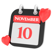 November mit Herz Monat Tag 10 png