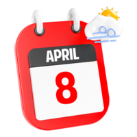 April Sunny Windy Heavy Rain 3D Icon Day 8 png