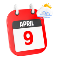 April Sunny Windy Heavy Rain 3D Icon Day 9 png