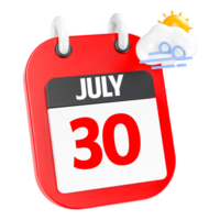 July Sunny Windy Heavy Rain 3D Icon Day 30 png