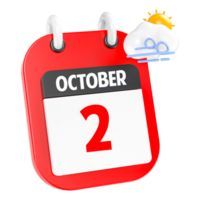 October Sunny Windy Heavy Rain 3D Icon Day 2 png