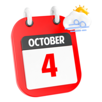 October Sunny Windy Heavy Rain 3D Icon Day 4 png