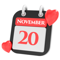 novembre con cuore mese giorno 20 png