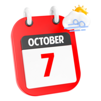 Oktober sonnig windig schwer Regen 3d Symbol Tag 7 png