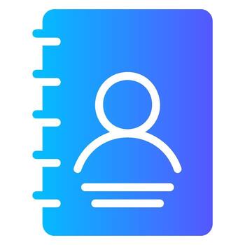 icono de gradiente de libreta de direcciones vector