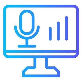 icono de gradiente de micrófono vector