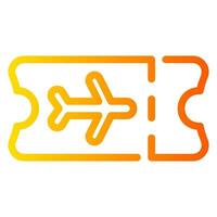 plane ticket gradient icon vector