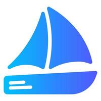 sailboat gradient icon vector