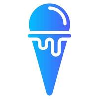 ice cream cone gradient icon vector