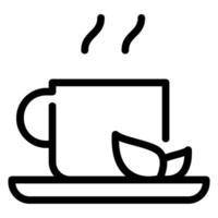 tea line icon vector