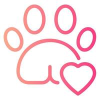 paw gradient icon vector