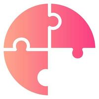 puzzle gradient icon vector