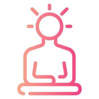 meditación degradado icono vector