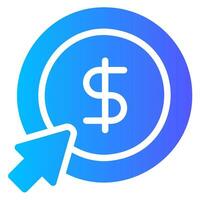 pay per click gradient icon vector