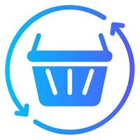 basket gradient icon vector