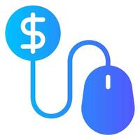 pay per click gradient icon vector