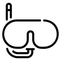 icono de línea de snorkel vector