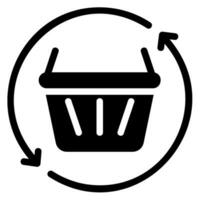 basket glyph icon vector