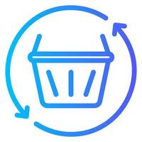 basket gradient icon vector