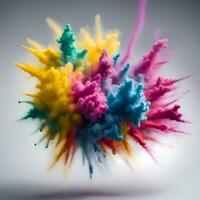 Fantastical   lovely powder explosion art. Generative AI photo