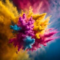 Great   lovely powder explosion art. Generative AI photo