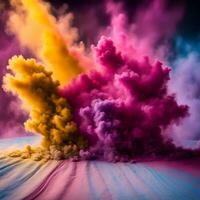 Excellent   explosion colored paint art. Generative AI photo