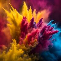 Beautiful   lovely powder explosion art. Generative AI photo