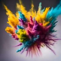 Pretty   explosion colored paint art. Generative AI photo