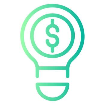 bulb dollar gradient icon vector