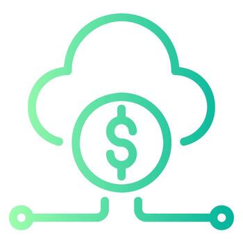 cloud mining gradient icon vector