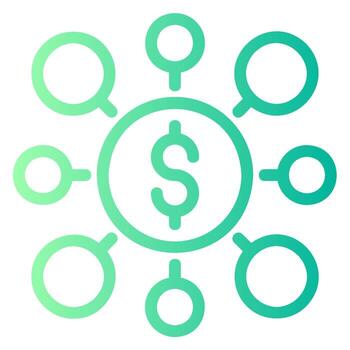 icono de gradiente de red vector