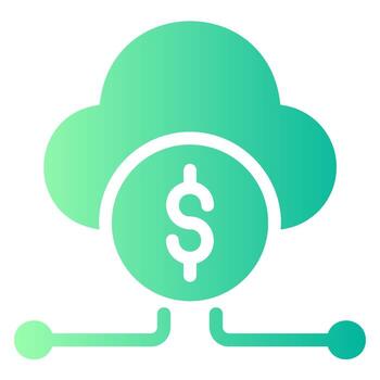 cloud mining gradient icon vector