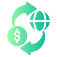 money exchange gradient icon vector