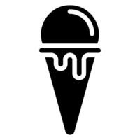 ice cream cone glyph icon vector