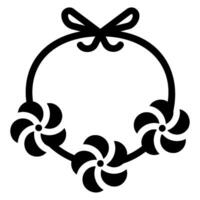 flower necklace glyph icon vector