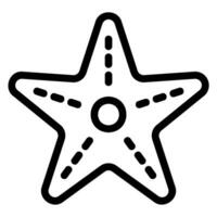 icono de línea de estrella de mar vector