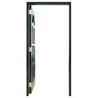 Black door Welcoming Entryway in White Background Isolation photo