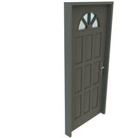 Gray door Wide-Open Access Point with Pure White Isolation photo