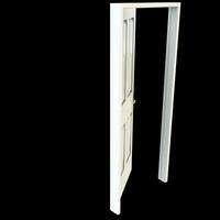 blanco puerta puerta desvelado en blanco antecedentes aislamiento foto