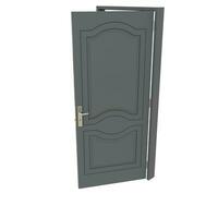 Gray door Accessible Entry in Isolated White Setting photo