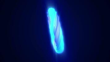 abstract blauw Purper energie magie helder gloeiend spinnen ring van lijnen, achtergrond video