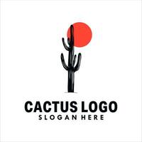 cactus logo design template vector Illustration